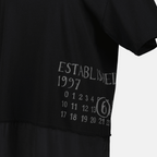 Image of Printed Black T-Shirt Dress by Mm6 for Women - Season Spring-Summer 2025 - Product detail view 2