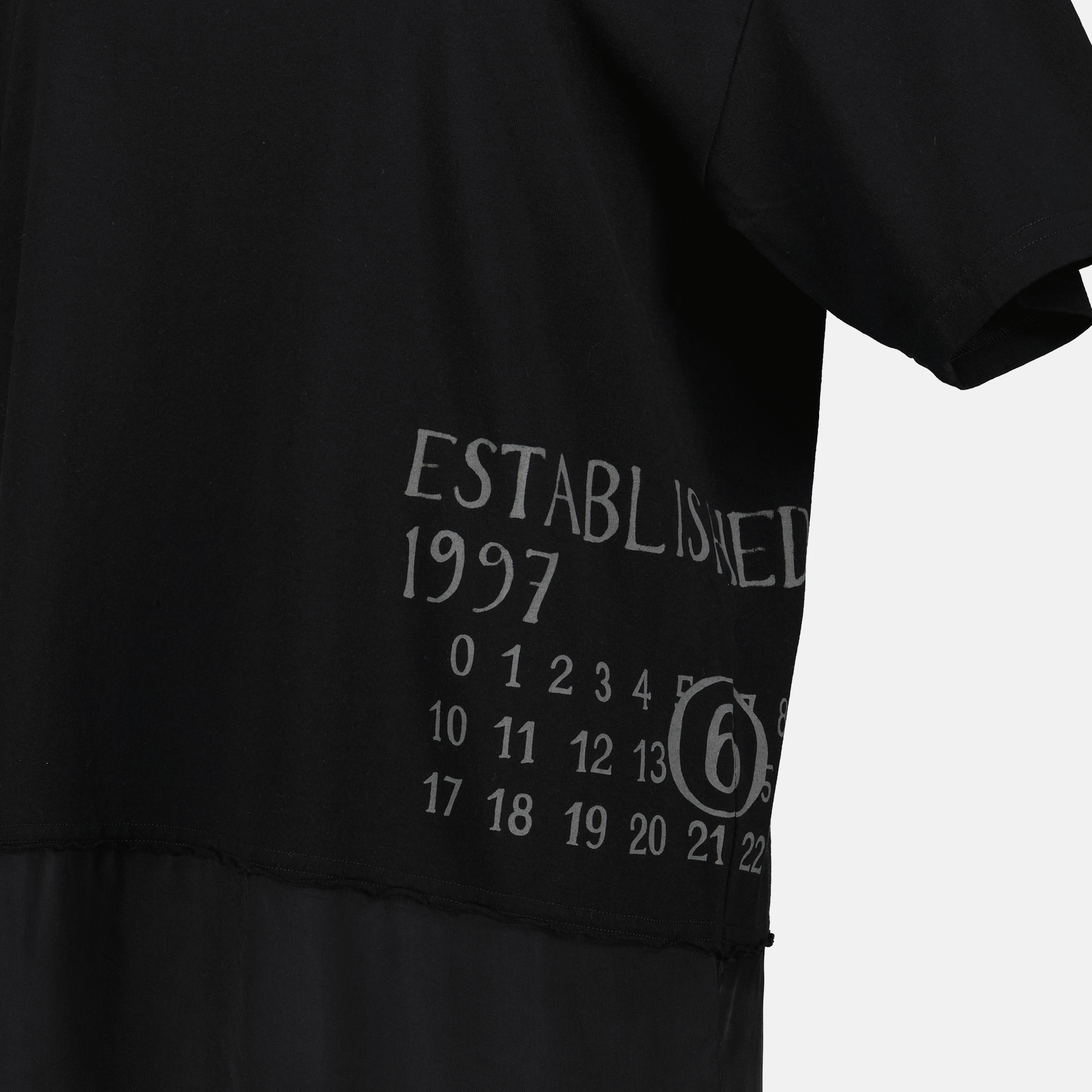 Black T-shirt Dress, Printed Dress, MM6 Collection, Oversized Style, Spring-Summer Fashion