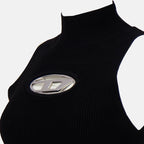 M-Onerva 골지 니트 블랙 드레스