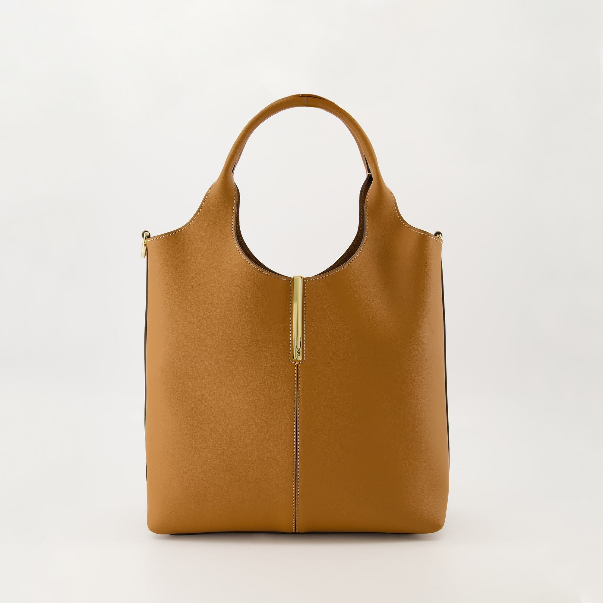 Tod's Shopping Tote, calfskin leather tote, brown handbag, designer tote bag, seasonal collection accessory