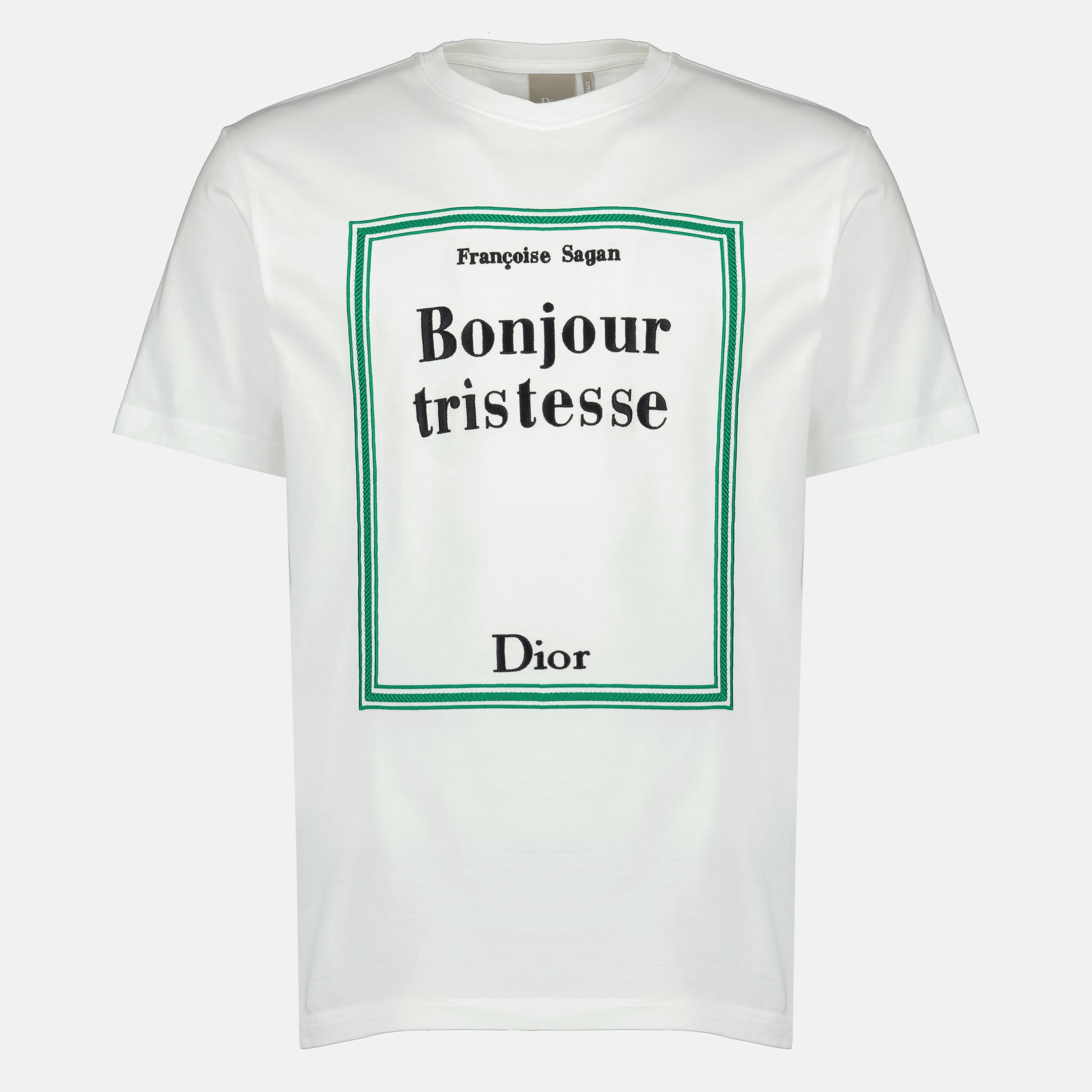 T-shirt com Capa de Livro Bordada Branca