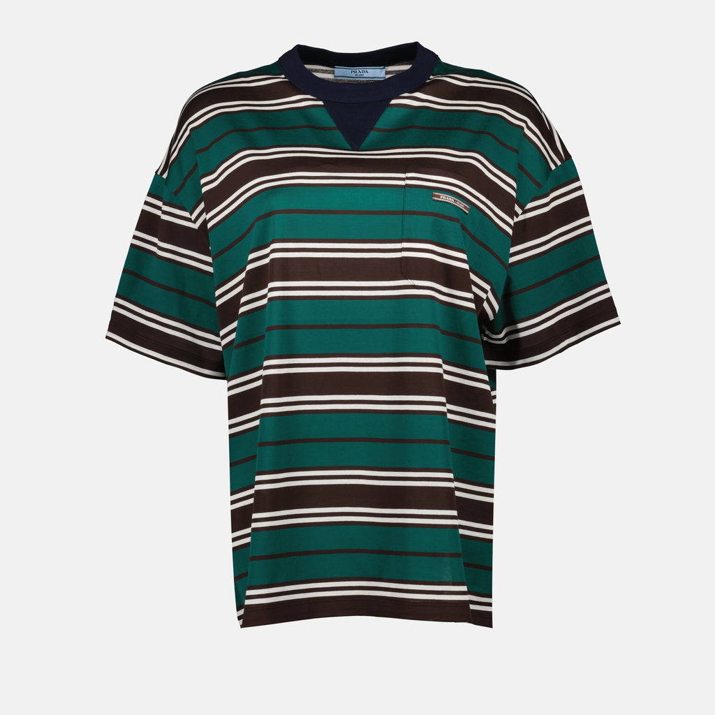 striped t-shirt, casual wear, Prada, cotton t-shirt, Spring-Summer collection
