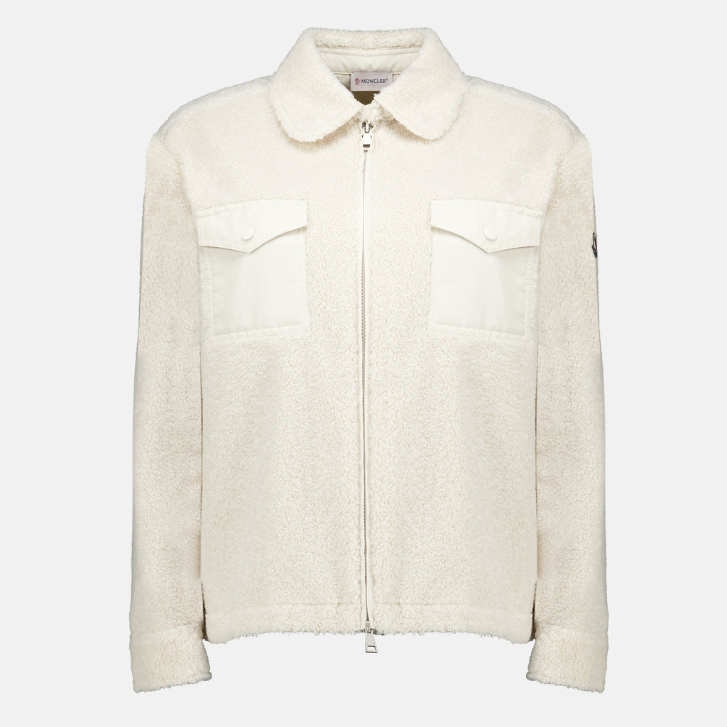 Chaqueta teddy blanca con cremallera