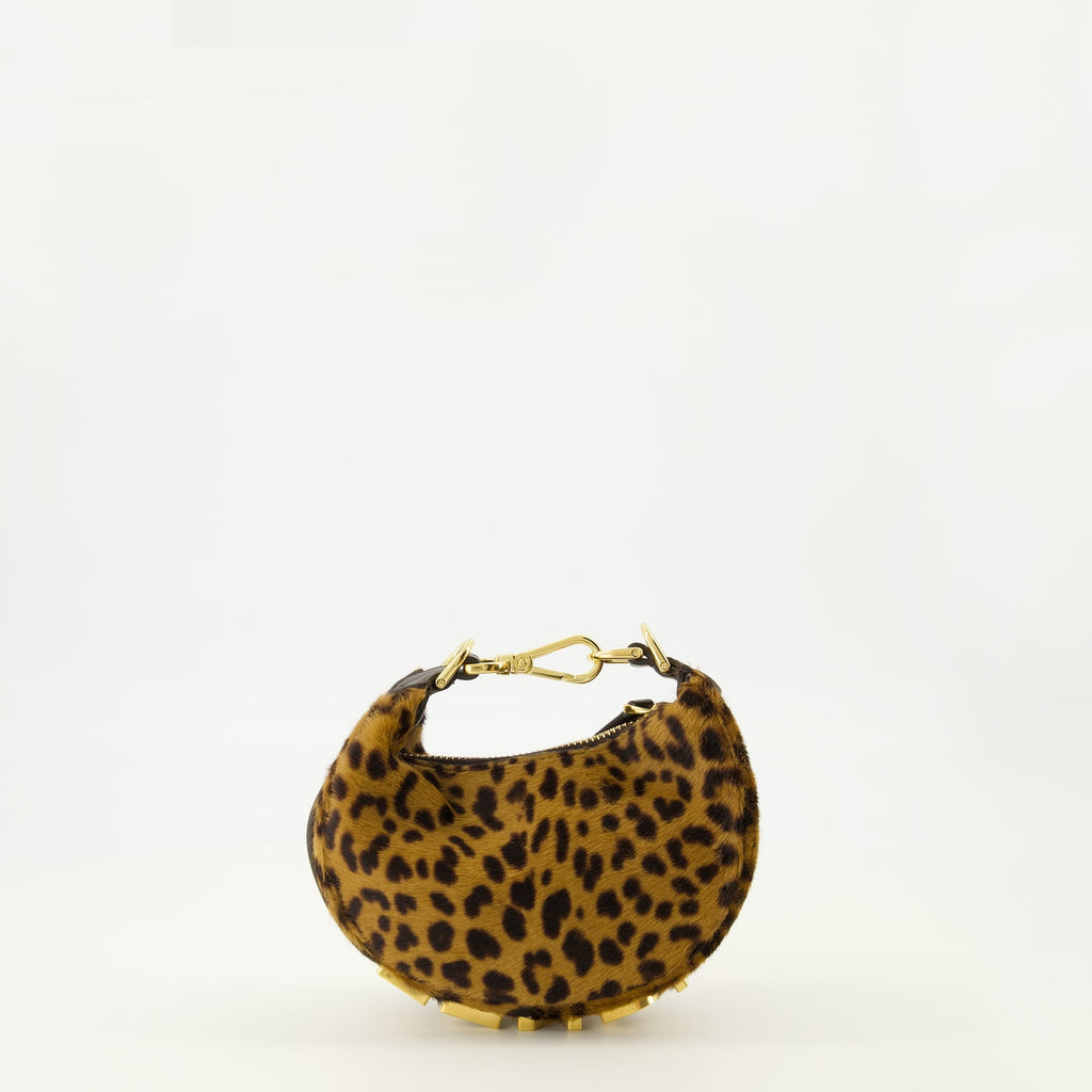 leopard print bag, Fendi accessories, calf leather bag, luxury handbag, designer shoulder bag