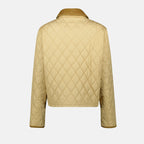 beige quilted jacket, Burberry jacket, women's outerwear, fashion jacket, lightweight jacket