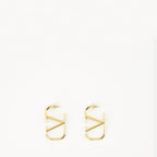 VLogo Earrings, Valentino Garavani, gold earrings, butterfly clasp, metal accessories