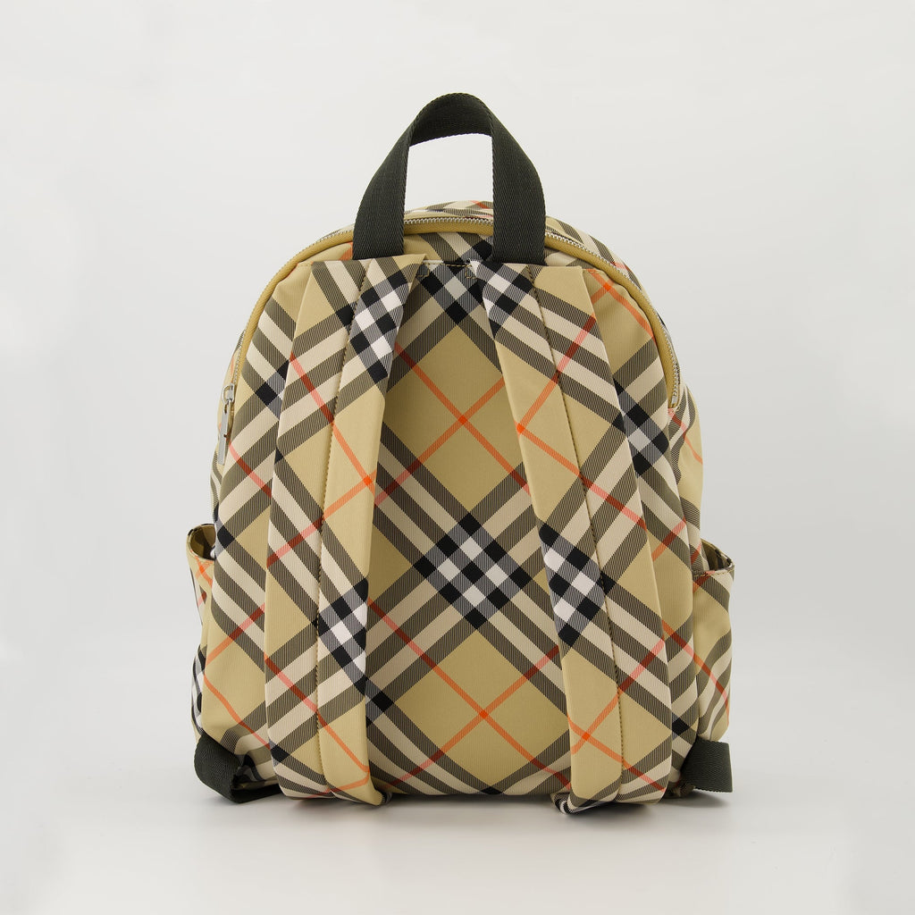 Burberry Backpack, Check Beige Backpack, Designer Accessories, Stylish Backpack, Vintage Design Backpack