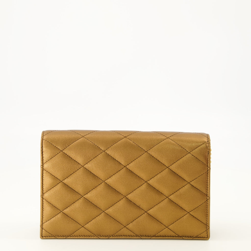 Cartera Paris de piel metalizada
