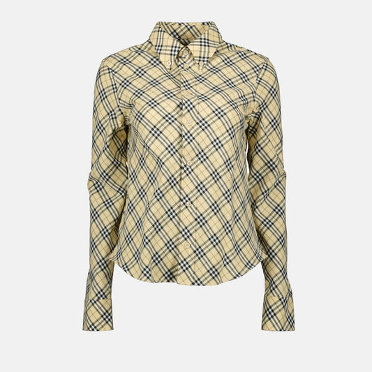 Burberry, Classic Check Shirt, Beige Shirt, Long Sleeve, Autumn-Winter Collection