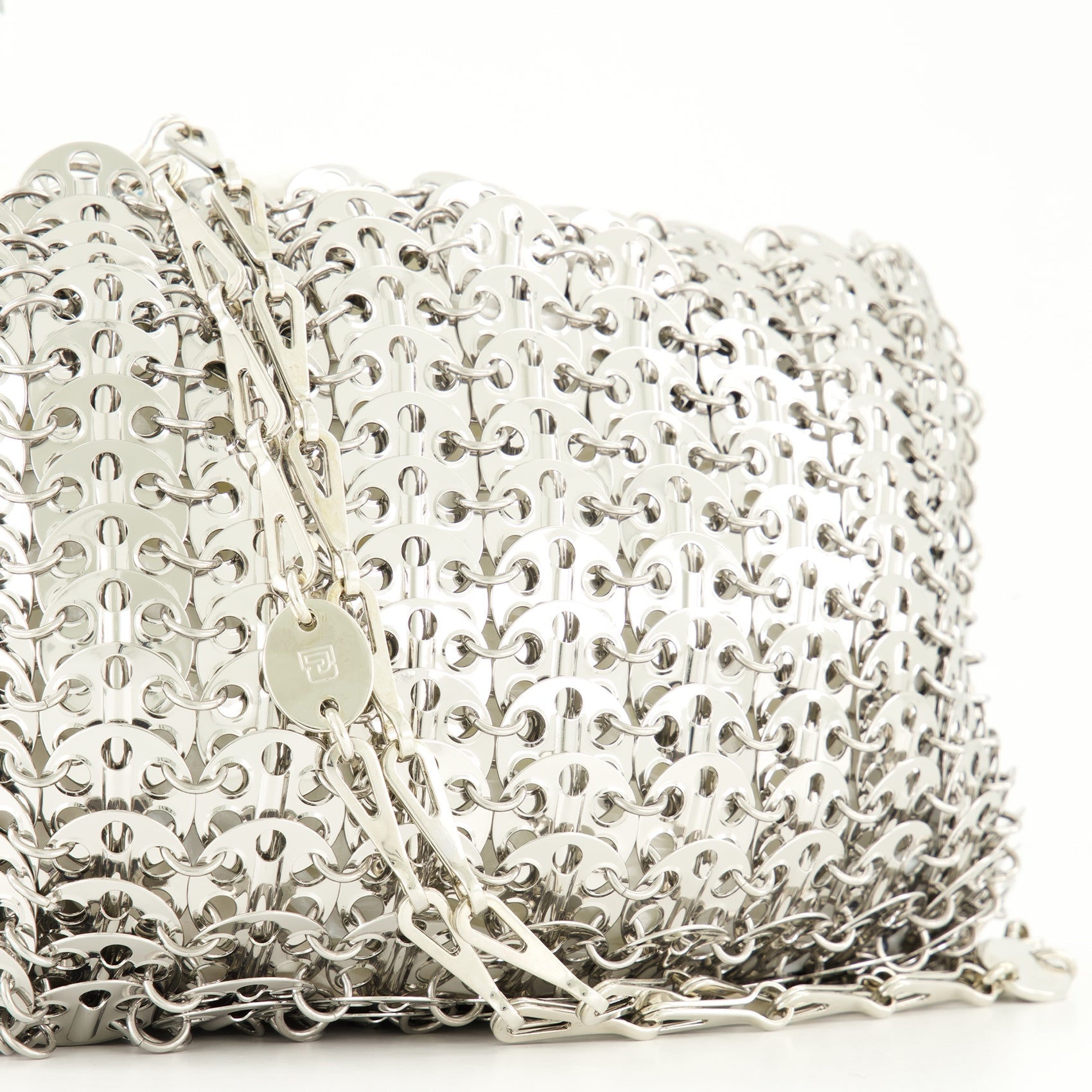 Rabanne, Iconic 1969 Bag, silver metal bag, Autumn-Winter 2024, fashion accessory