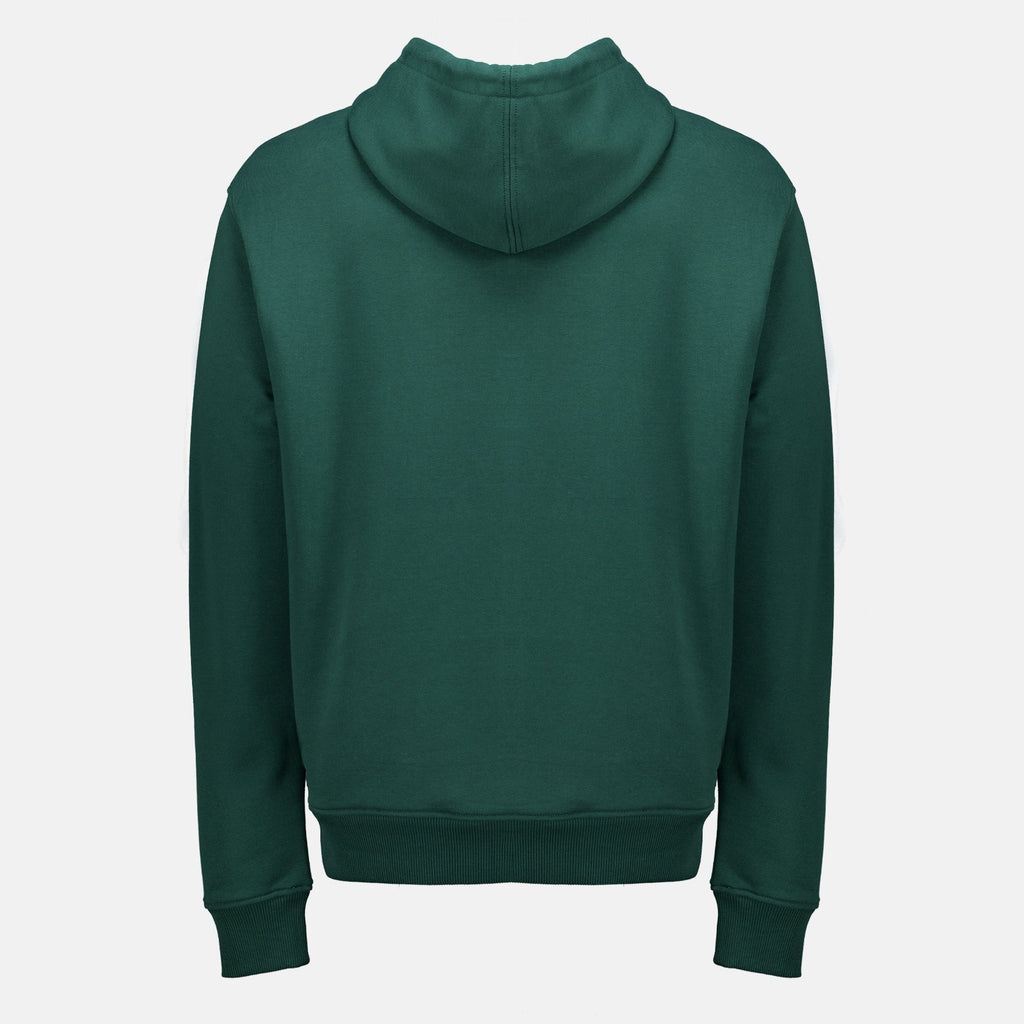 Green Cotton Hoodie with Embroidered Logo