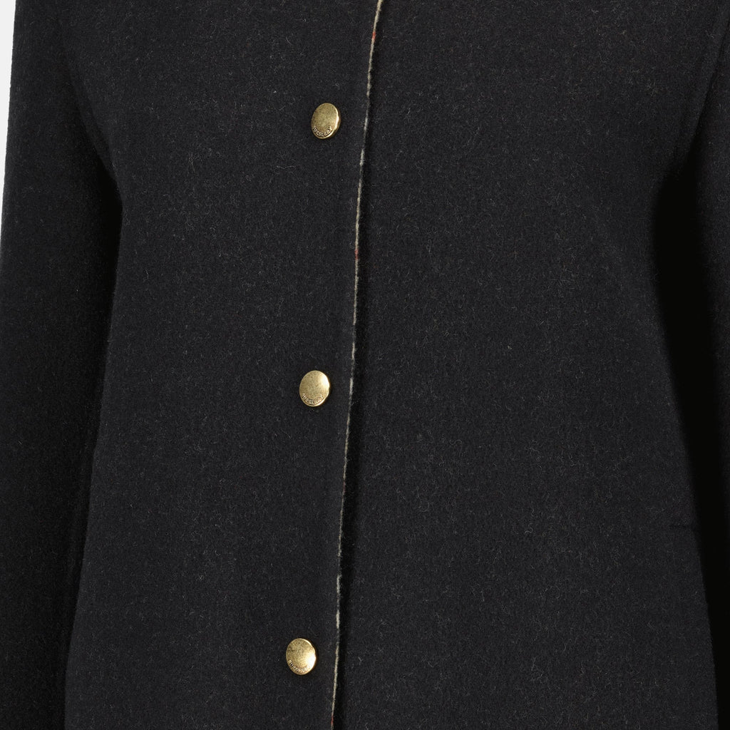 Burberry gray wool jacket, Autumn-Winter jacket, classic collar jacket, high-quality wool outerwear, Burberry Check design