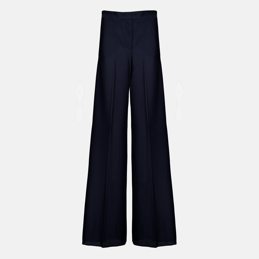 Pantalón de pernera ancha de punto azul marino