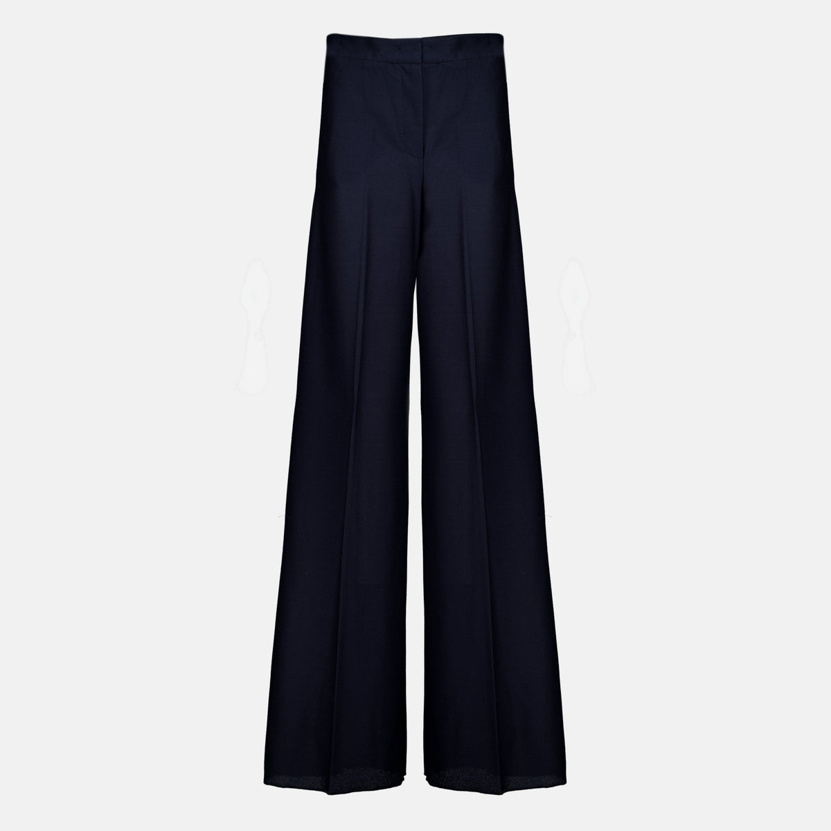 Pantalón de pernera ancha de punto azul marino