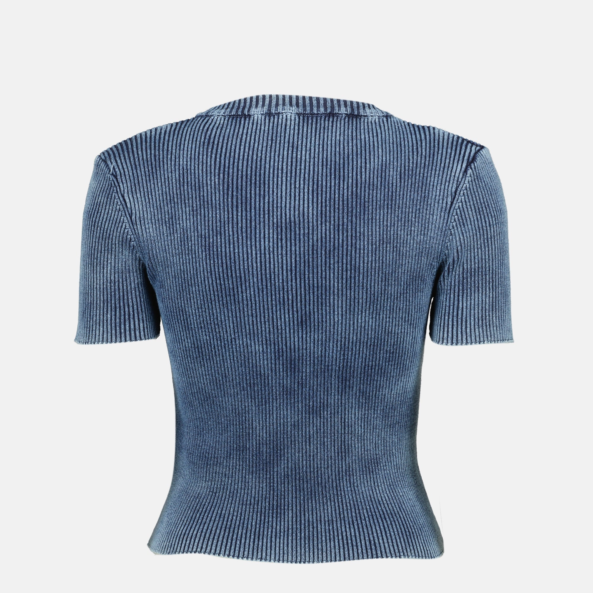 Image of T-shirt m-anchor côtelé bleu by Diesel for Women - Season Spring-Summer 2026 - Back View