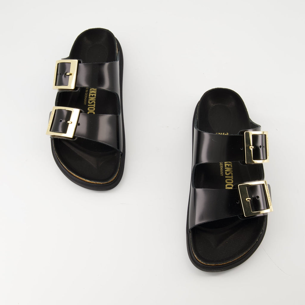 Drolplet Buckle sandals, Birkenstock sandals, black leather sandals, summer footwear, adjustable strap sandals