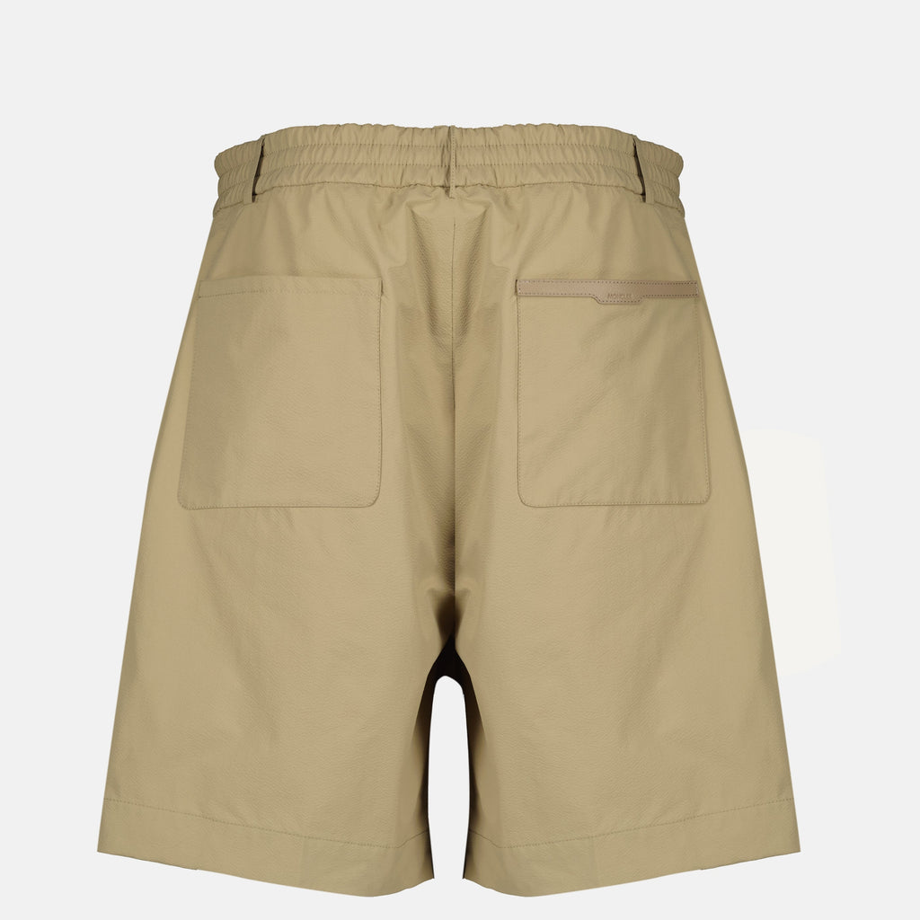 Pantaloni Corti in Seersucker Beige