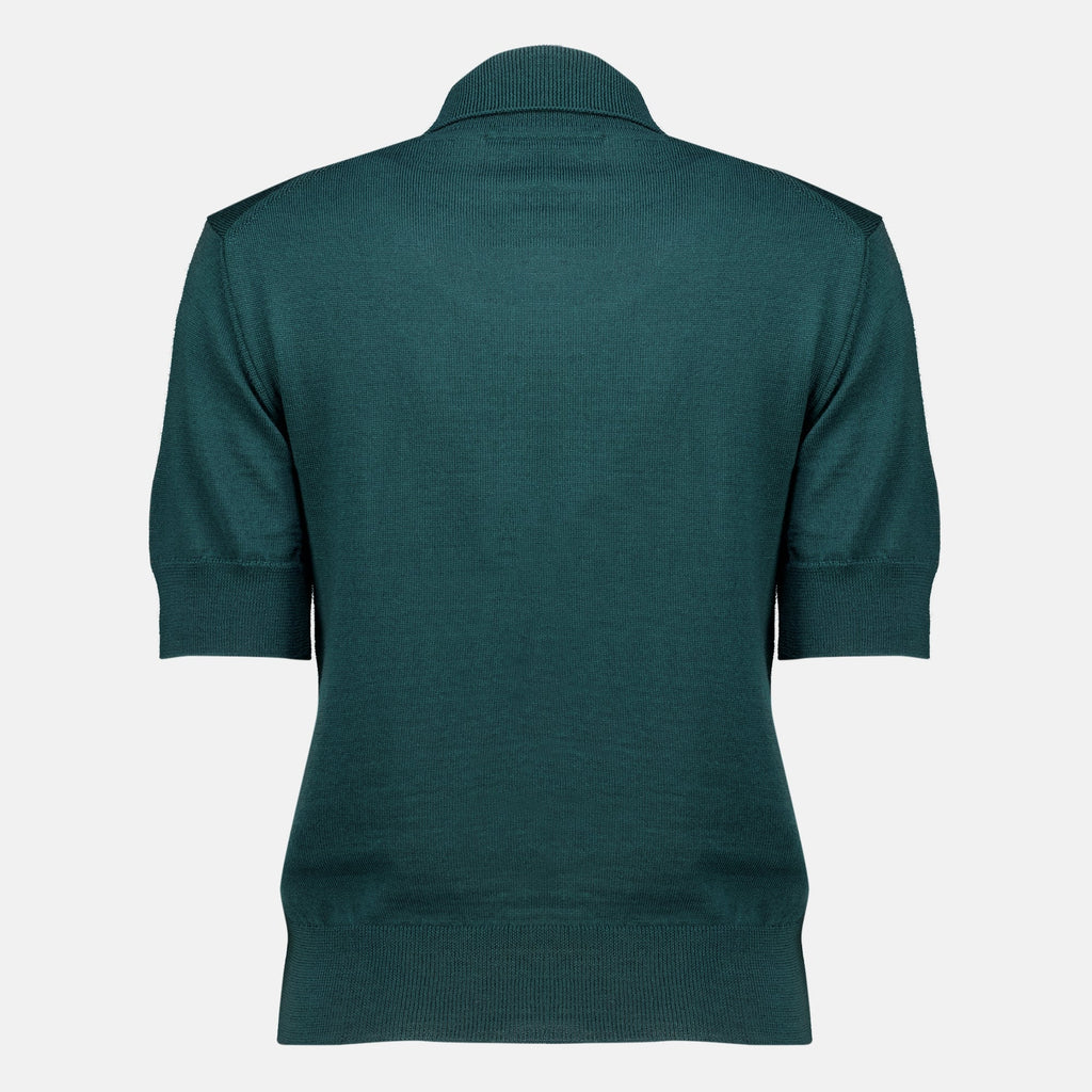 Grünes Wollpolo de Cœur