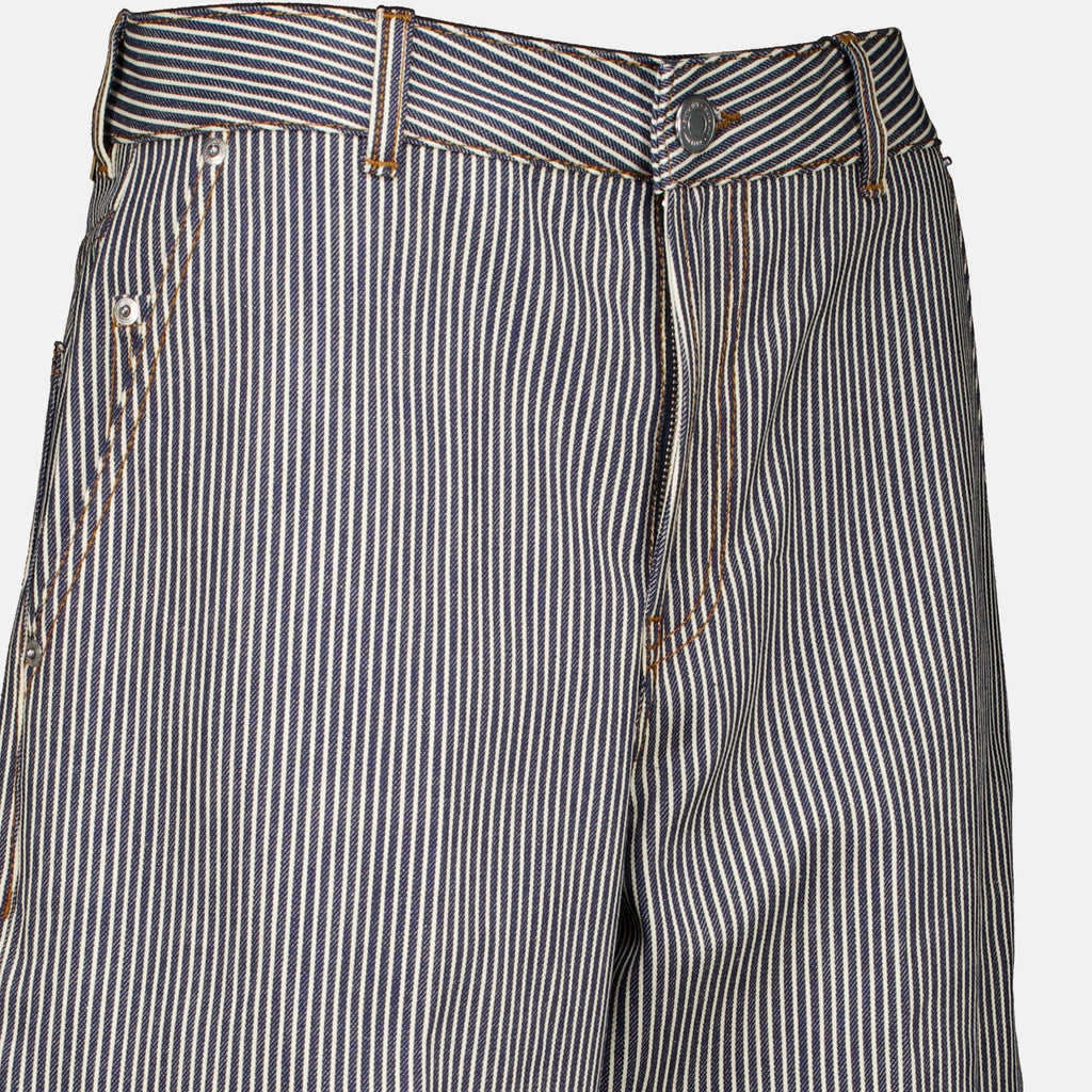 Gestreifte Balloon-Jeans