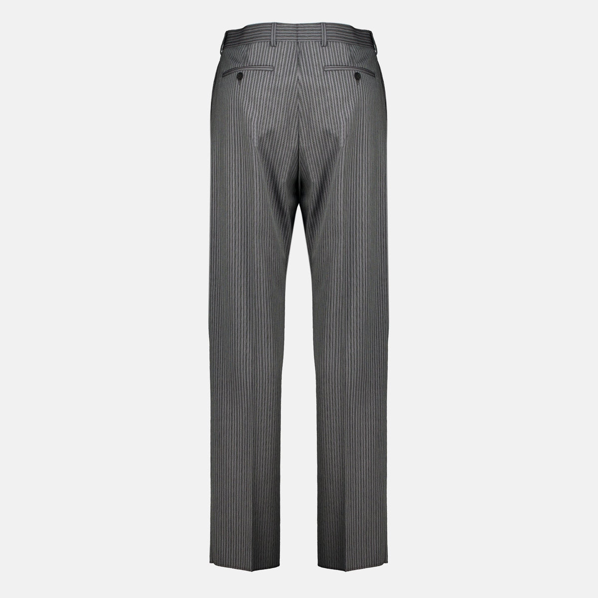 Grau gestreifte, taillierte Hose