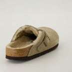 Image of Beige Fur Mules Boston by Birkenstock for Unisex - Season Autumn-Winter 2024 - Back View