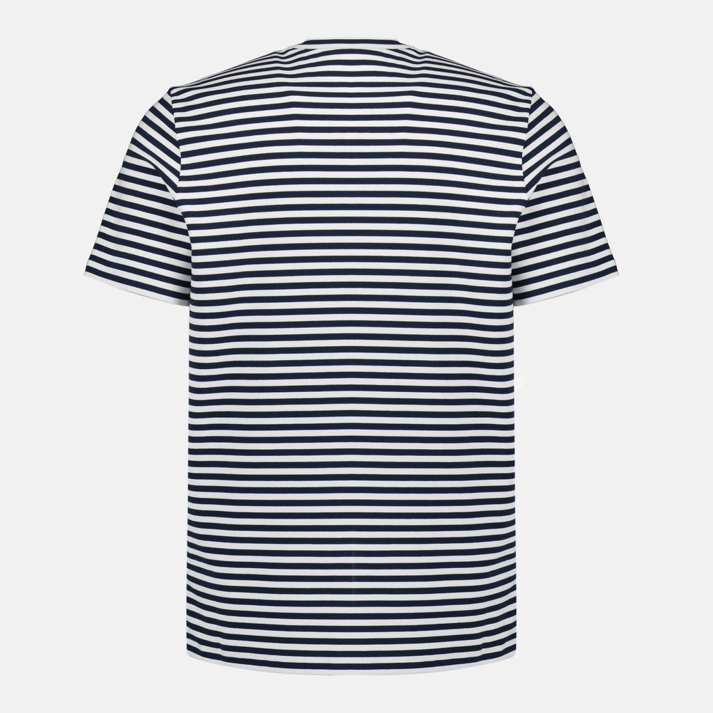 Image of Blue Striped T-Shirt by Moncler for Men - Season Spring-Summer 2026 - Back View