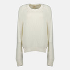 Image du pull en cachemire blanc Mae de Khaite pour femmes - Saison Automne-Hiver 2025 - Vue de face