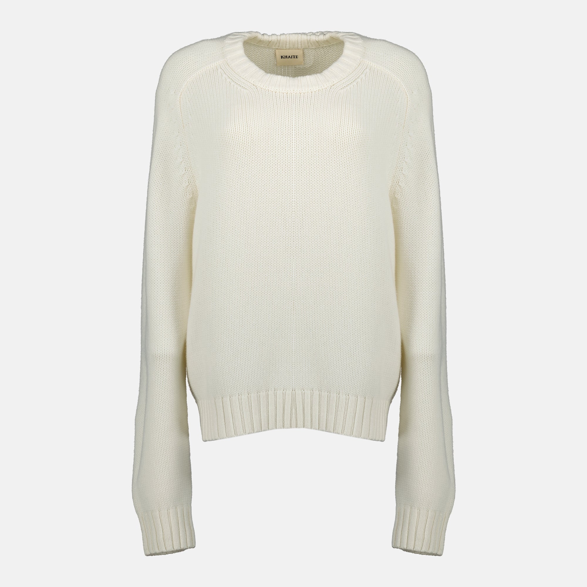 cashmere sweater, white sweater, Khaite, Fall-Winter collection, luxury fashion