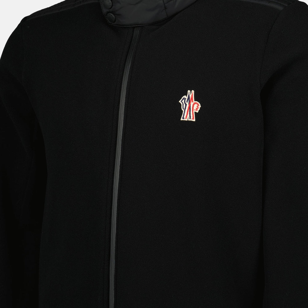 Moncler Grenoble sweatshirt, black zippered fleece, Fall-Winter 2025, stylish men's sweatshirt, water resistant outerwear