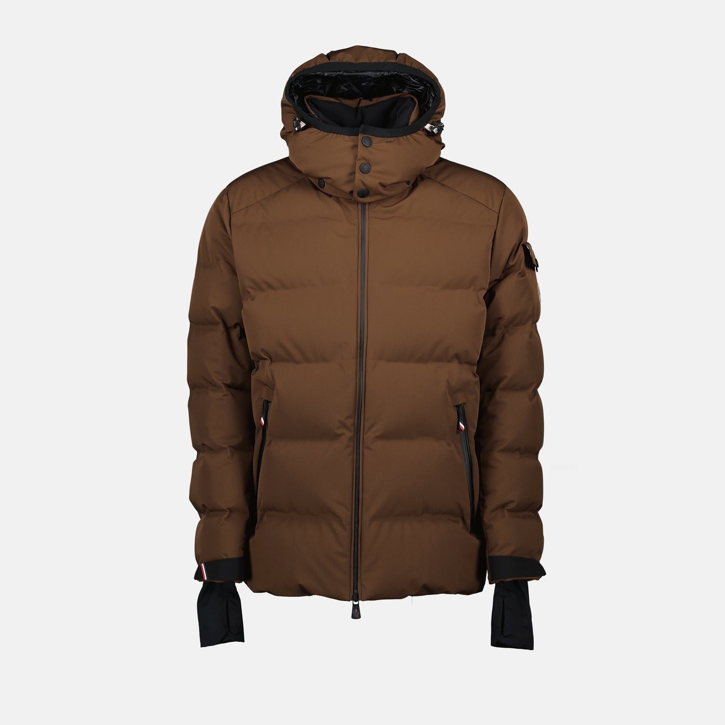 Montgetech jacket, brown nylon jacket, Moncler Grenoble, winter outerwear, zippered jacket