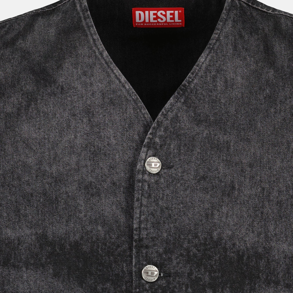 Diesel D-Boy jacket, black denim jacket, unisex fashion, Autumn-Winter 2025, modern casual wear