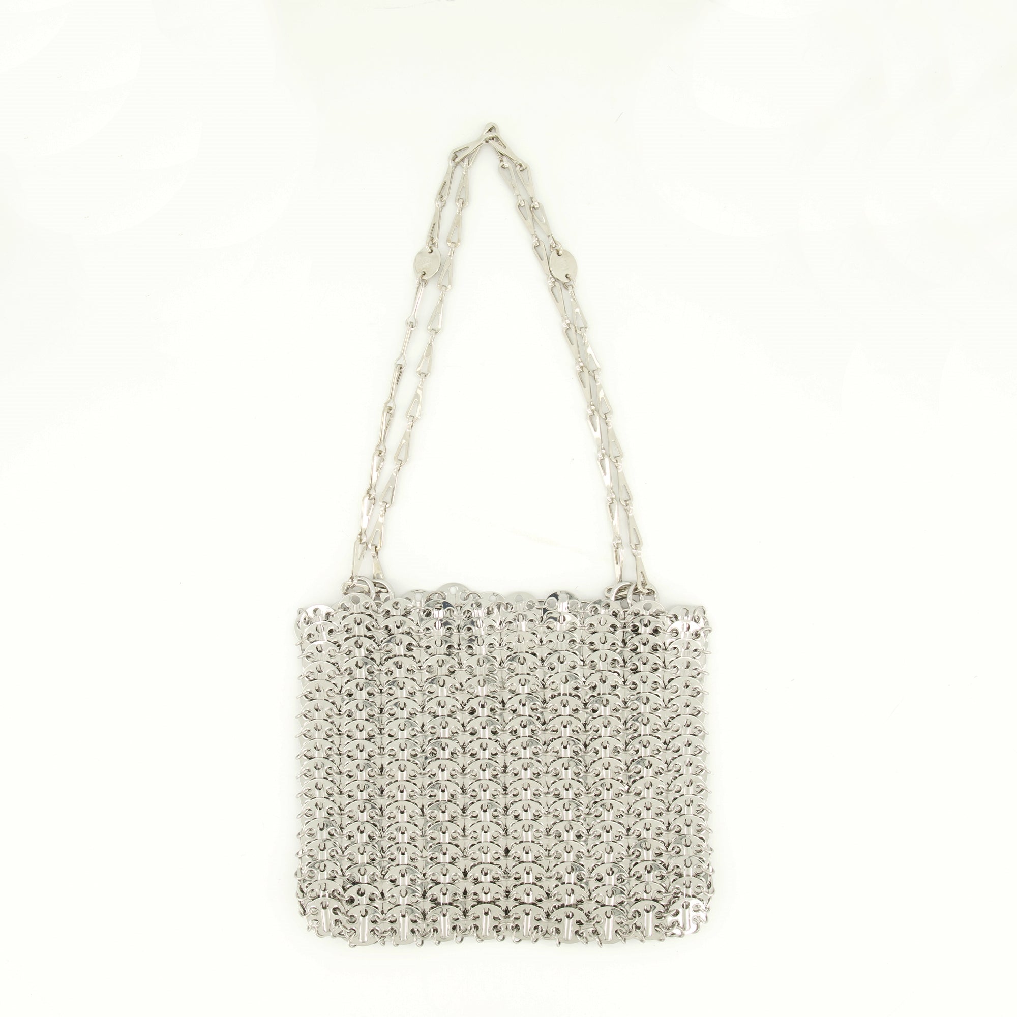 Rabanne, Iconic 1969 Bag, silver metal bag, Autumn-Winter 2024, fashion accessory