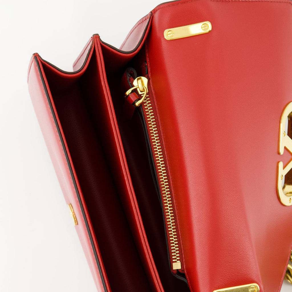 VLogo Vain, red leather bag, Valentino Garavani, luxury accessories, women’s handbags