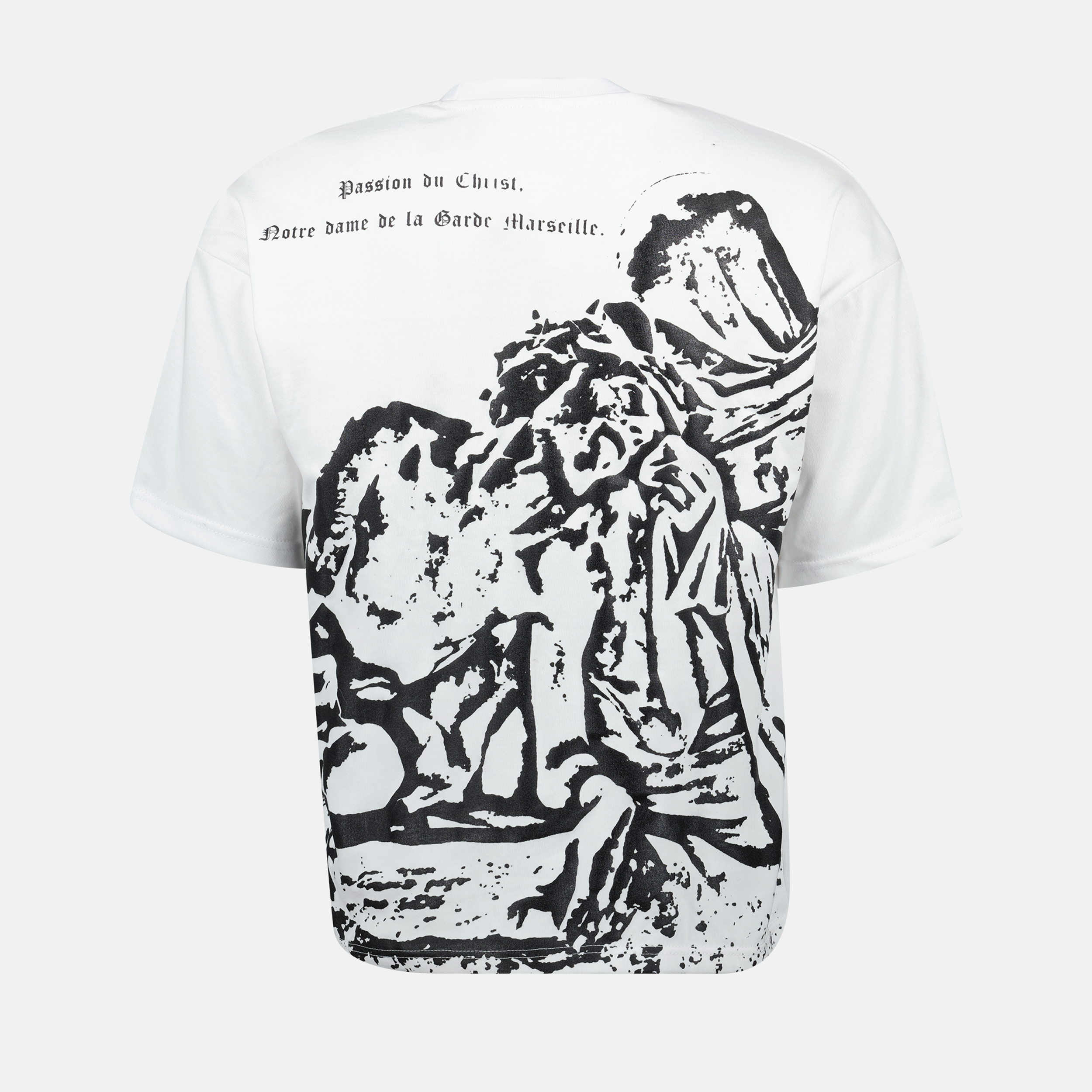 Image of White Passion du Christ T-shirt by L8 Studio for Men - Season Spring-Summer 2025 - Back View