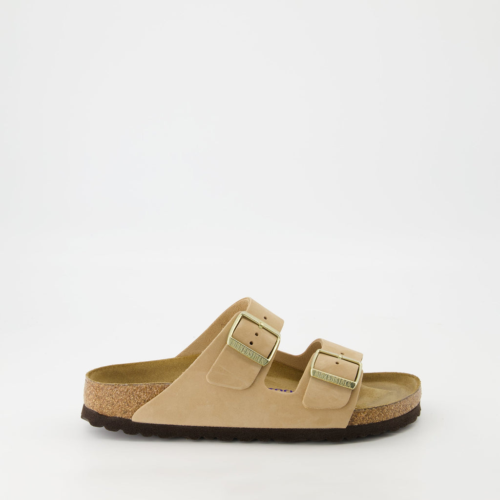Arizona sandals, beige sandals, adjustable sandals, oiled leather footwear, comfortable summer shoes
