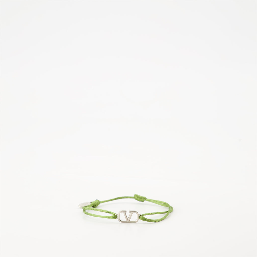 Valentino Garavani, Green Cord Bracelet, Luxury Accessories, Vlogo Bracelet, Autumn-Winter Collection