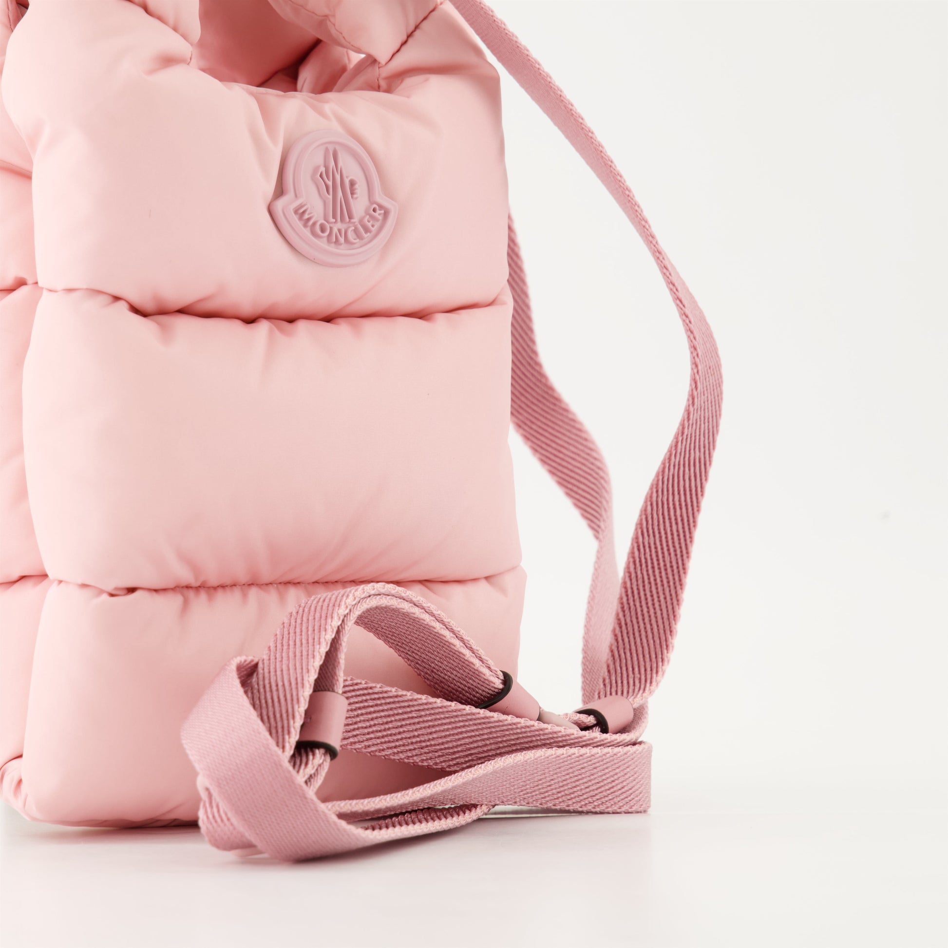 Moncler crossbody bag, pink nylon bag, lightweight shoulder bag, luxury accessories, adjustable strap bag