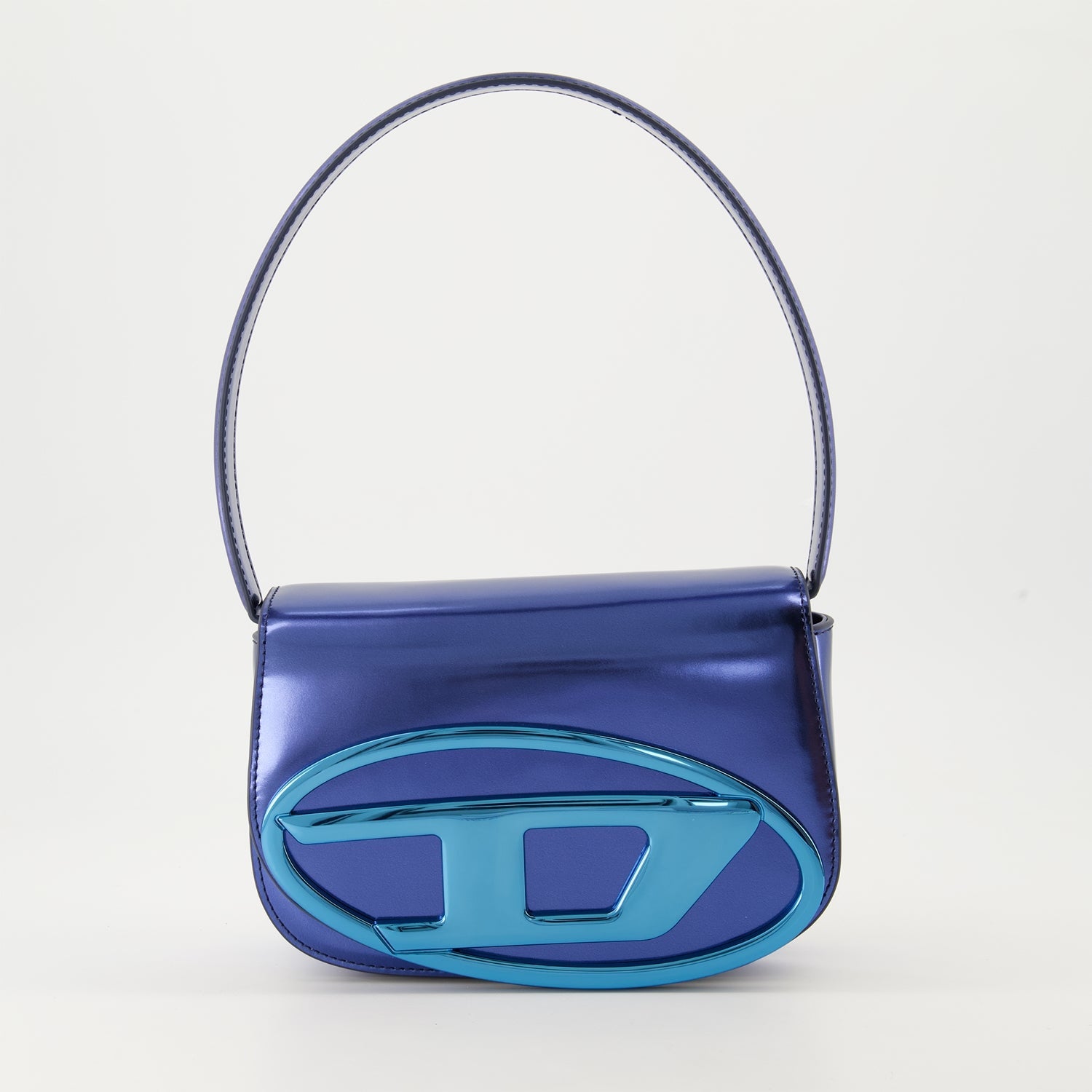 leather bag, blue mirrored bag, Diesel 1DR bag, luxury accessories, designer handbags