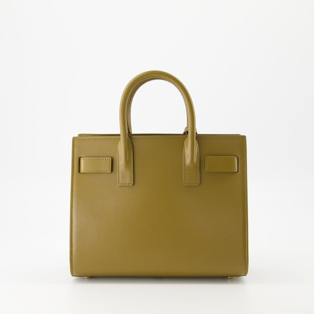 Nano Kaki Day Bag, Saint Laurent, grained leather bag, luxury fashion accessory, designer handbag