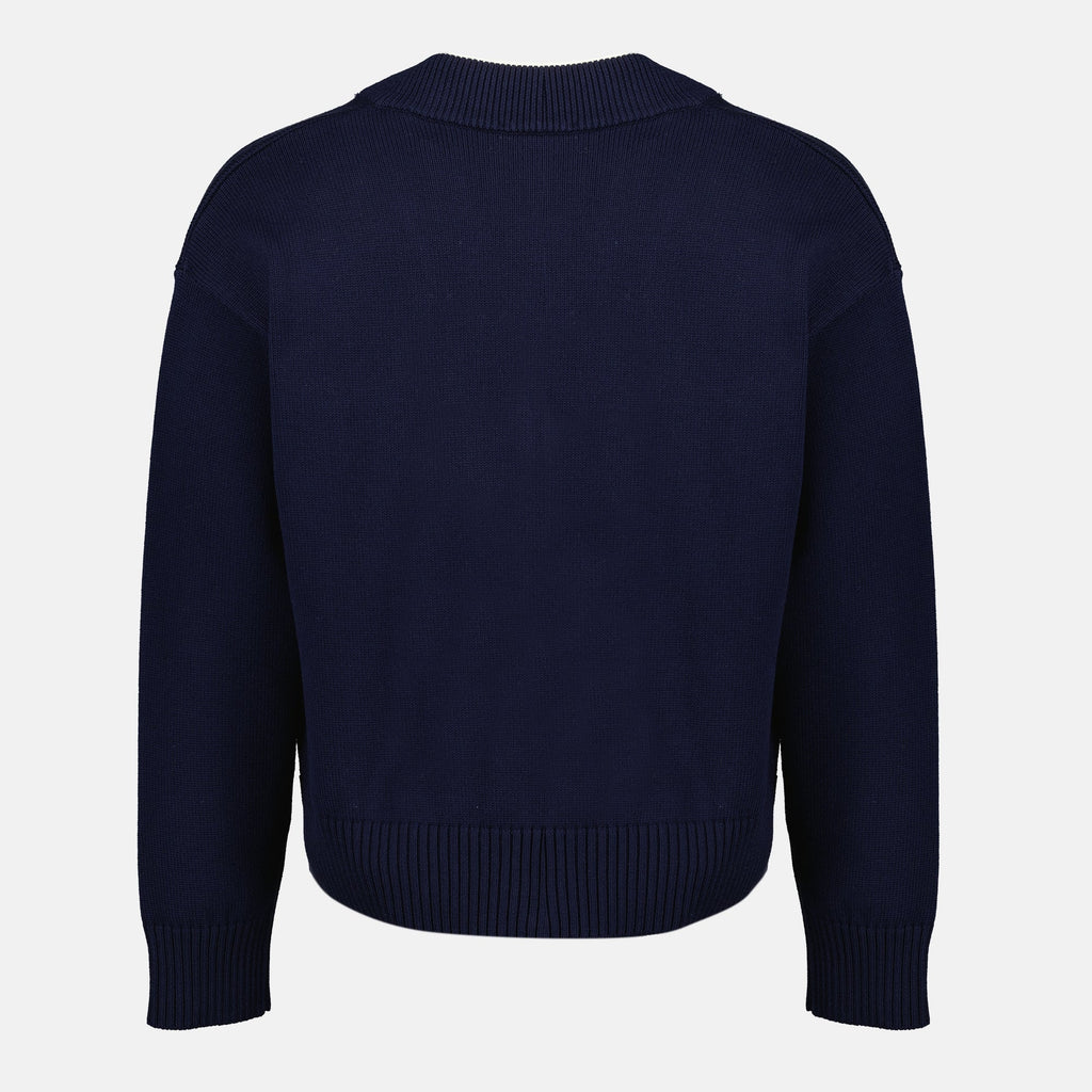 Bild des Navy Ami de Coeur Cardigans von Ami PARIS für Unisex - Saison Frühling-Sommer 2026 - Produktdetailansicht 1