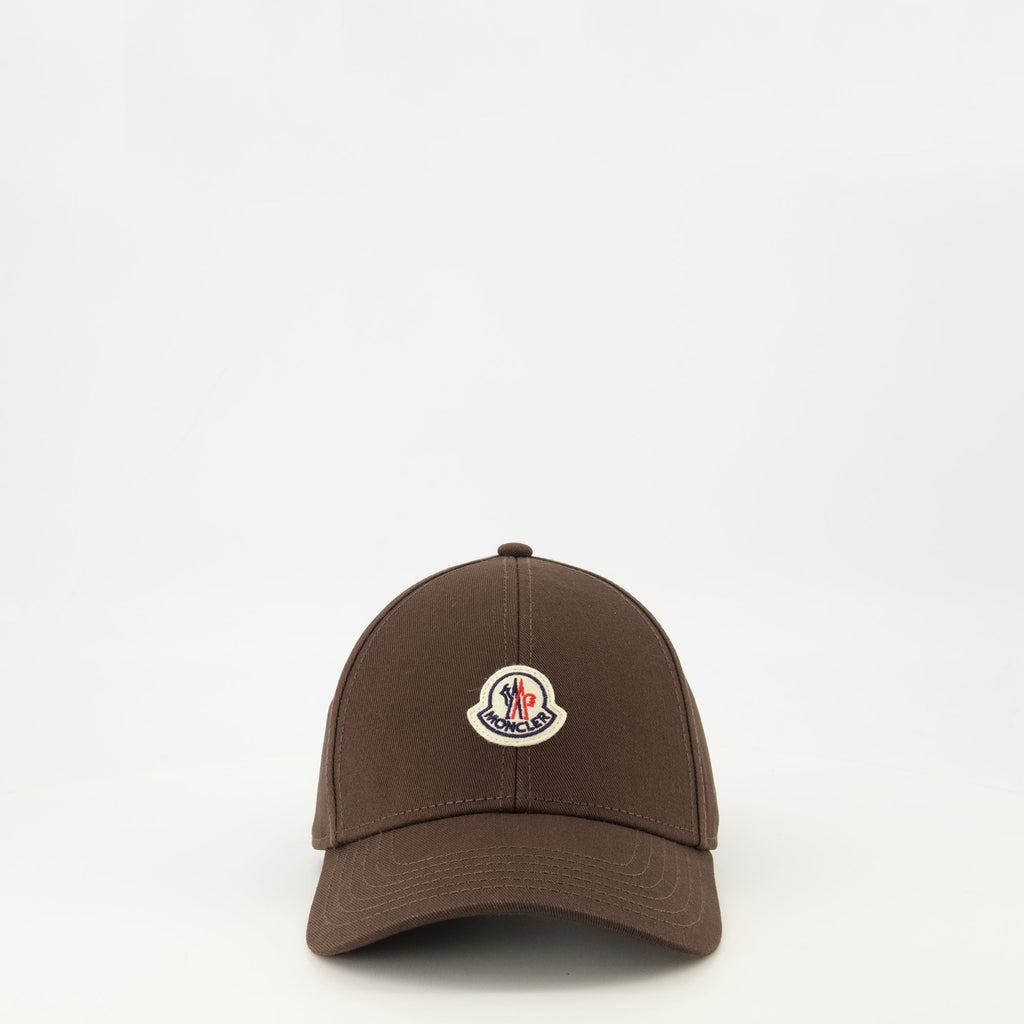 Image of Brown Logo Cap by Moncler for Men - Season Spring-Summer 2026 - Front View