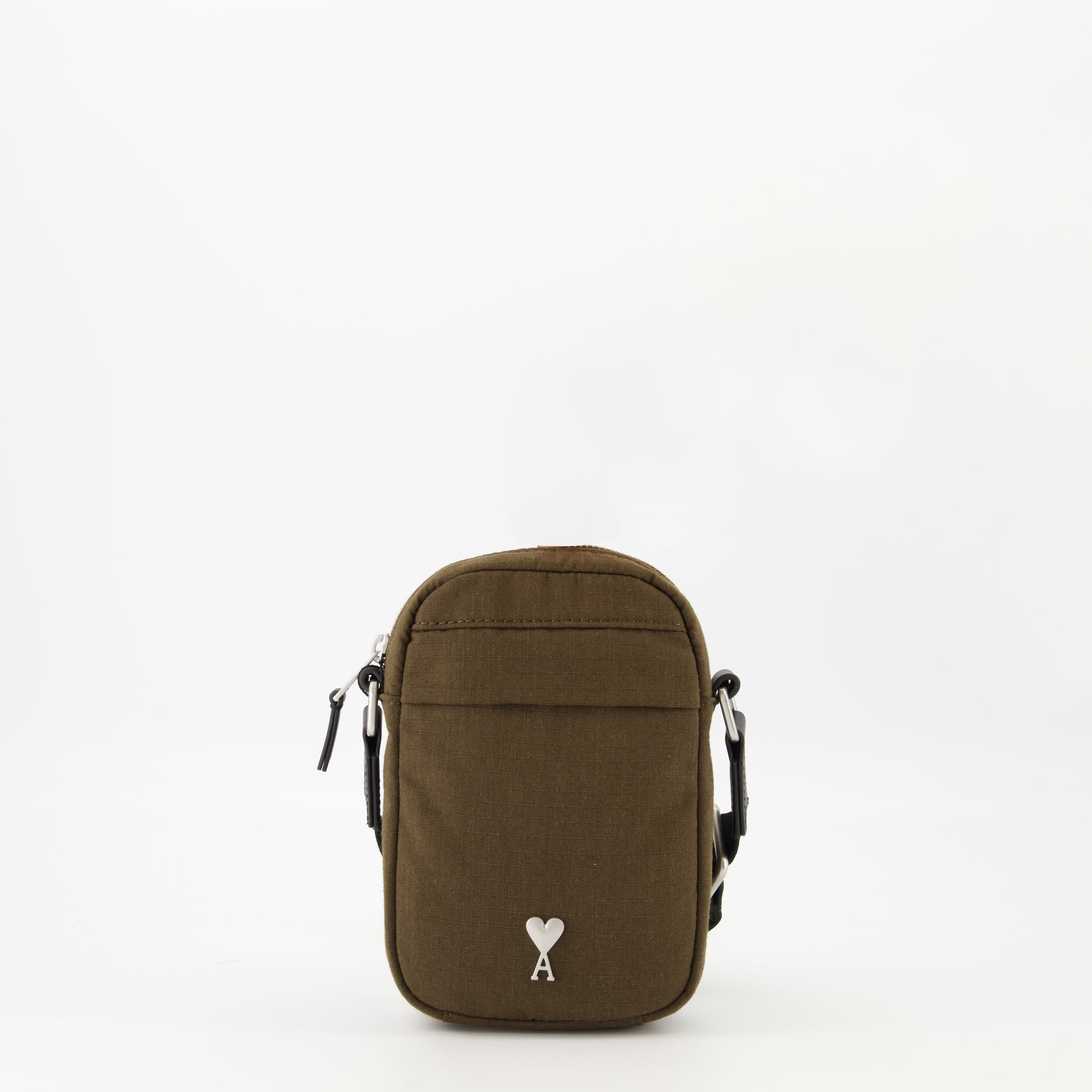 crossbody bag, Ami Paris, brown bag, waterproof polyester, adjustable strap