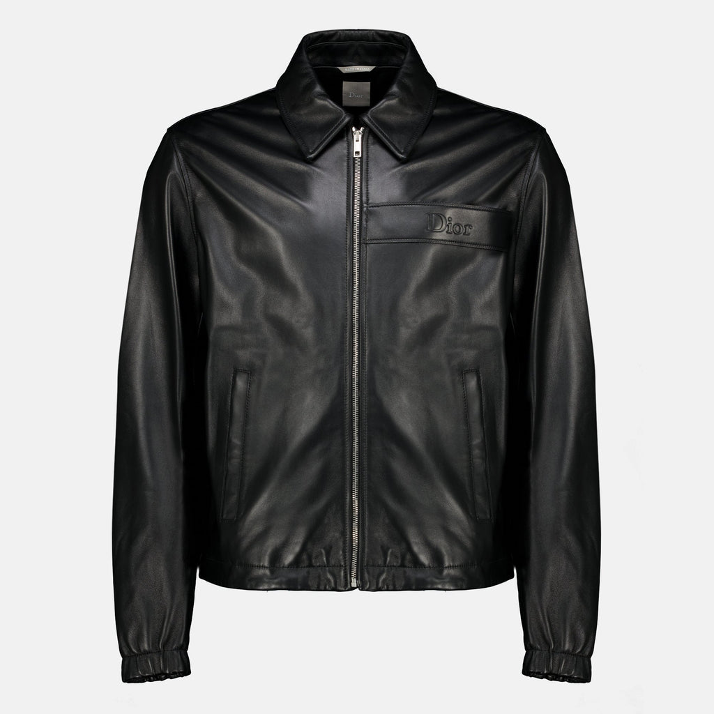Schwarze Lammlederjacke