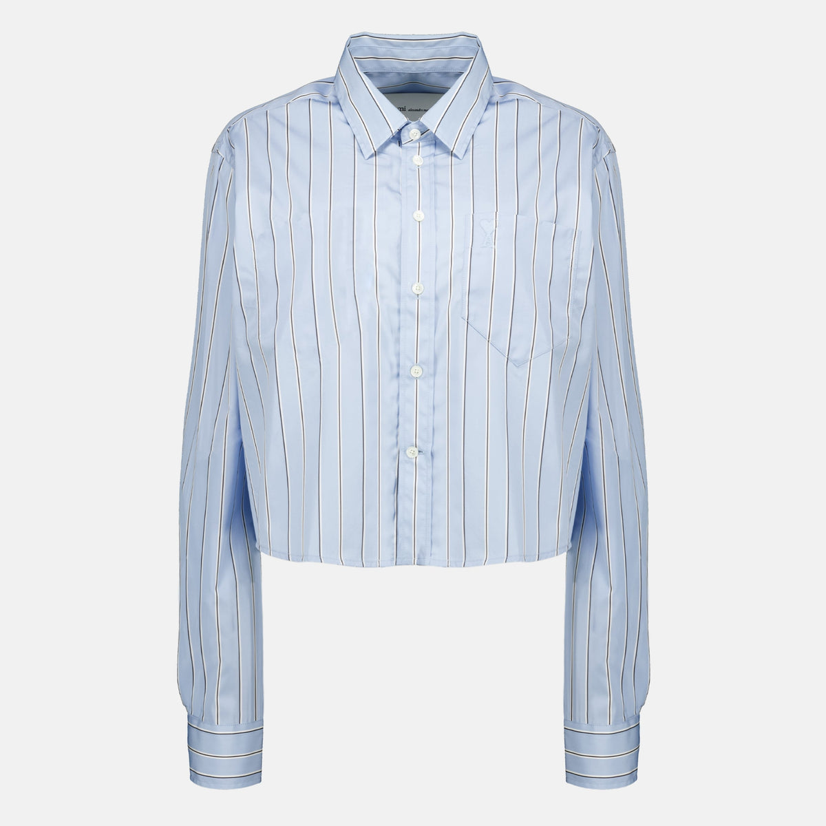 Camisa de algodón a rayas azules