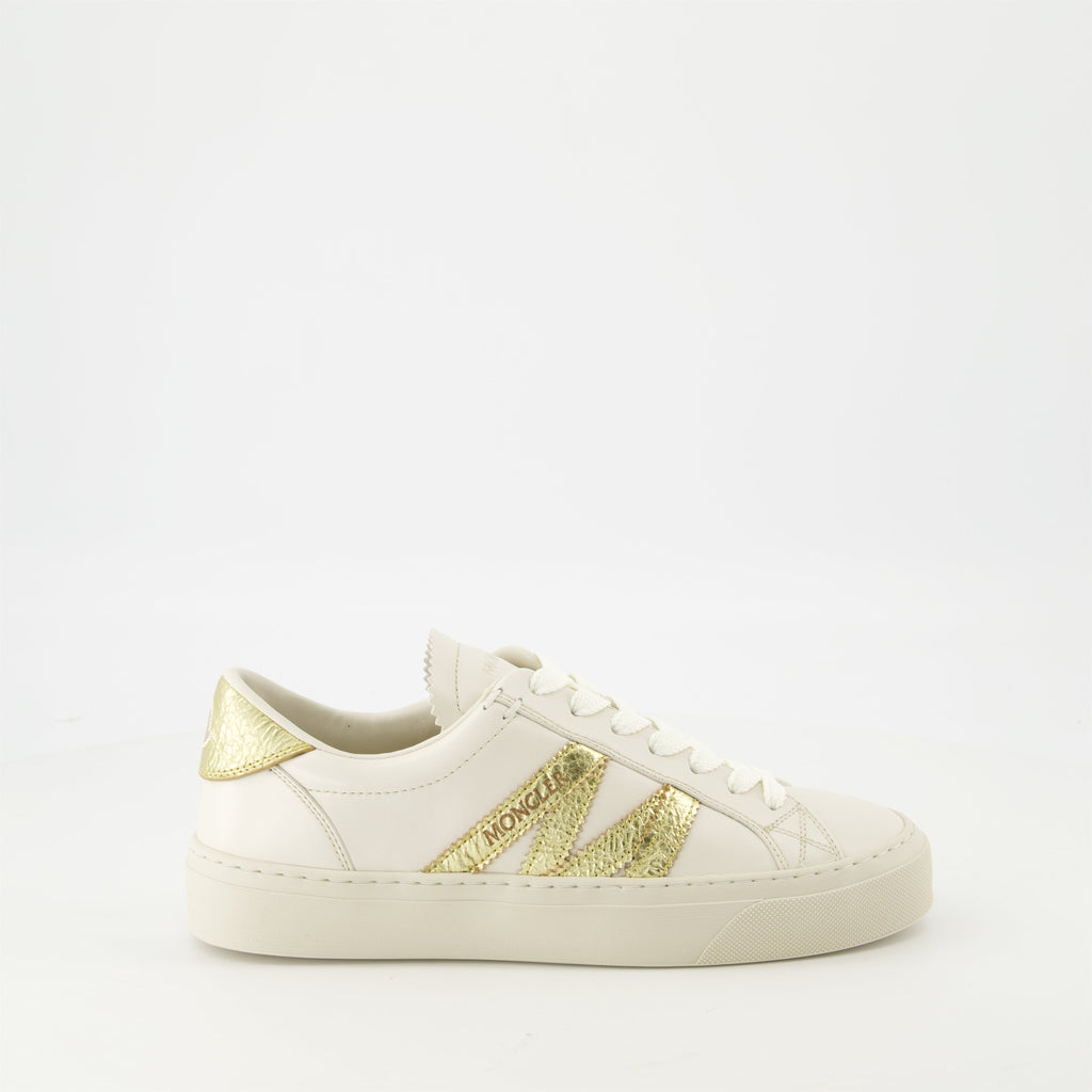 Monaco Leather Sneakers, Moncler footwear, White sneakers, Fashion sneakers, Stylish shoes