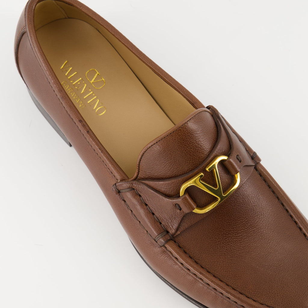VLogo Moccasins, Valentino shoes, buffalo leather moccasins, luxury footwear, mens moccasins