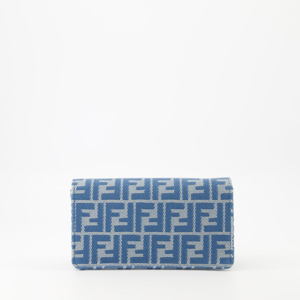 Fendi Baguette Wallet, denim wallet, designer wallet, women's accessories, luxury wallet