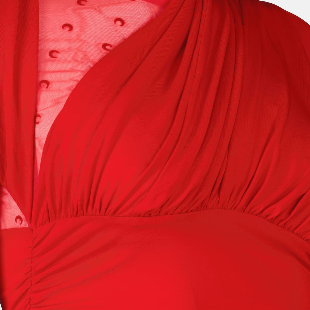 Top Drapé en Jersey Rouge