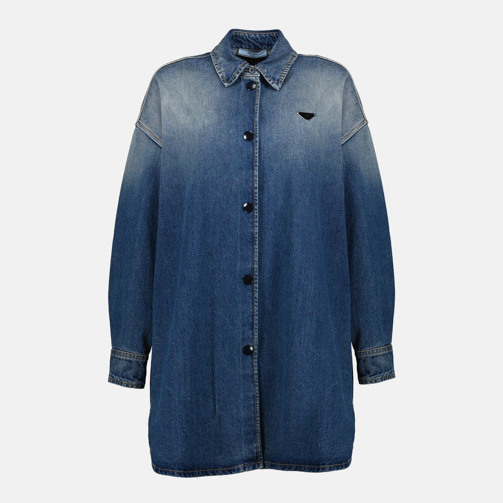 prada denim shirt dress Designer Day Dresses