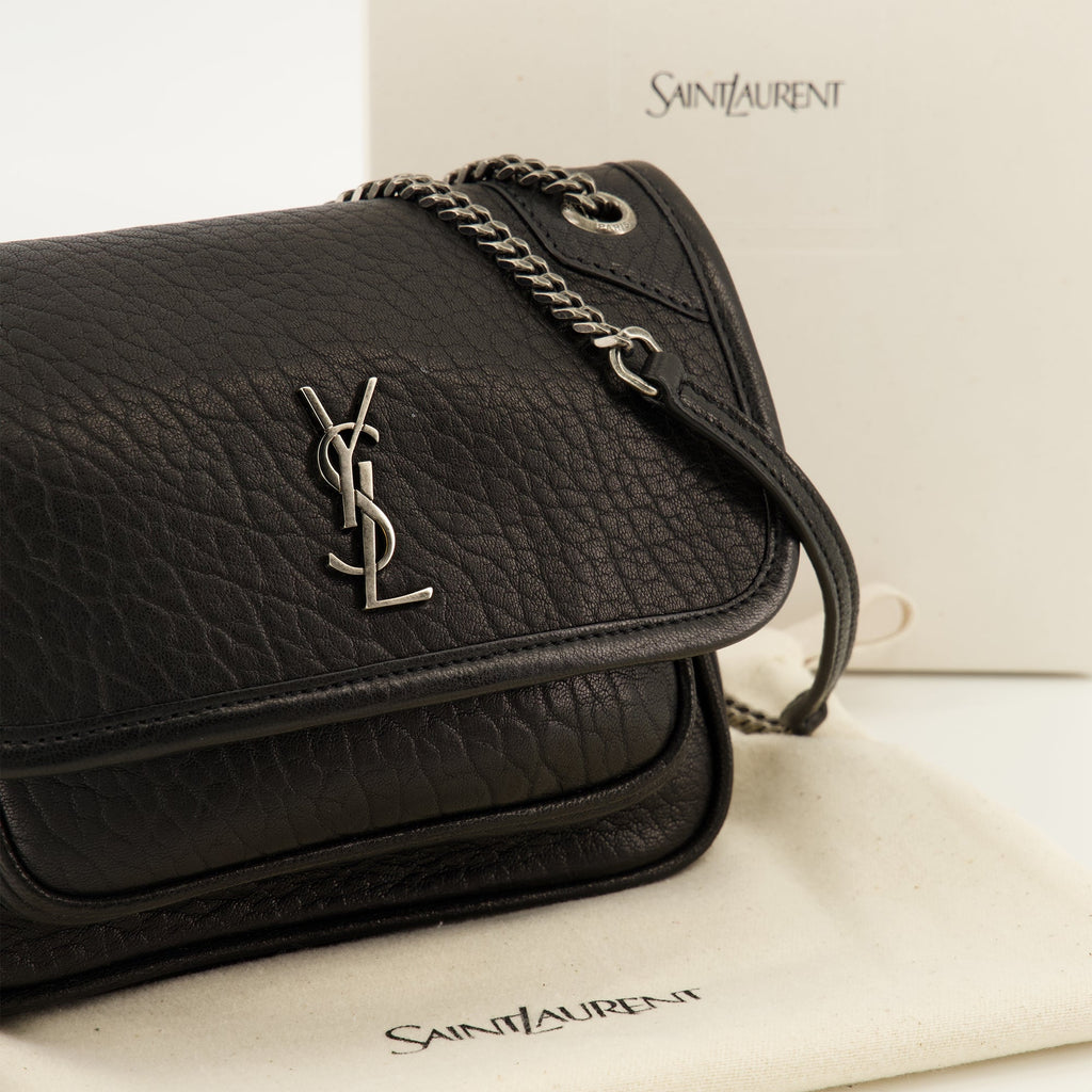 Niki Mini Tasche aus schwarzem Leder